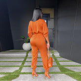 Lässiger Jumpsuit mit Schnürung und einfarbigem Tooling